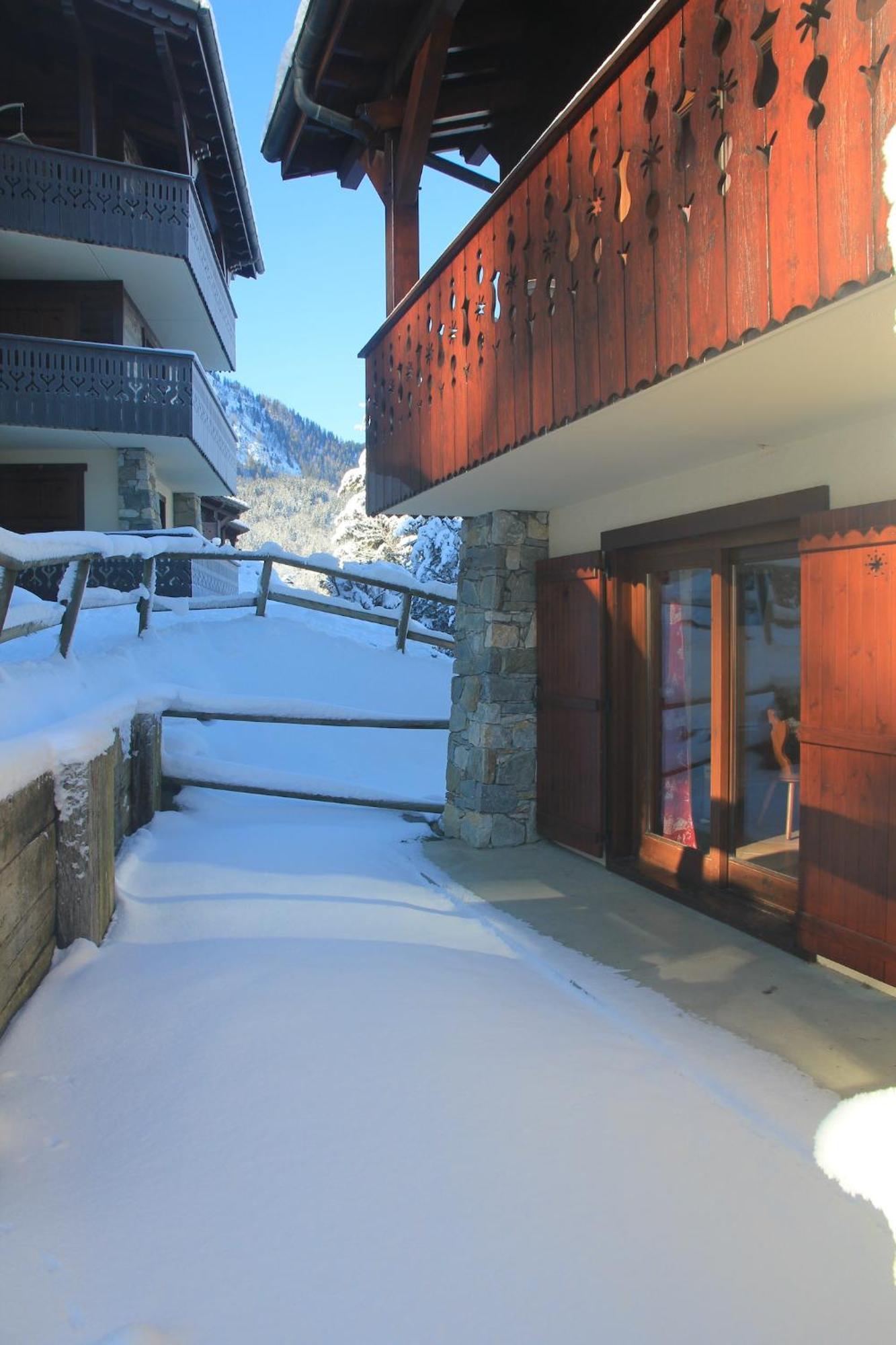 Appartement Chaleureux Les Houches 29 M² Piscine Partagee Exterior foto